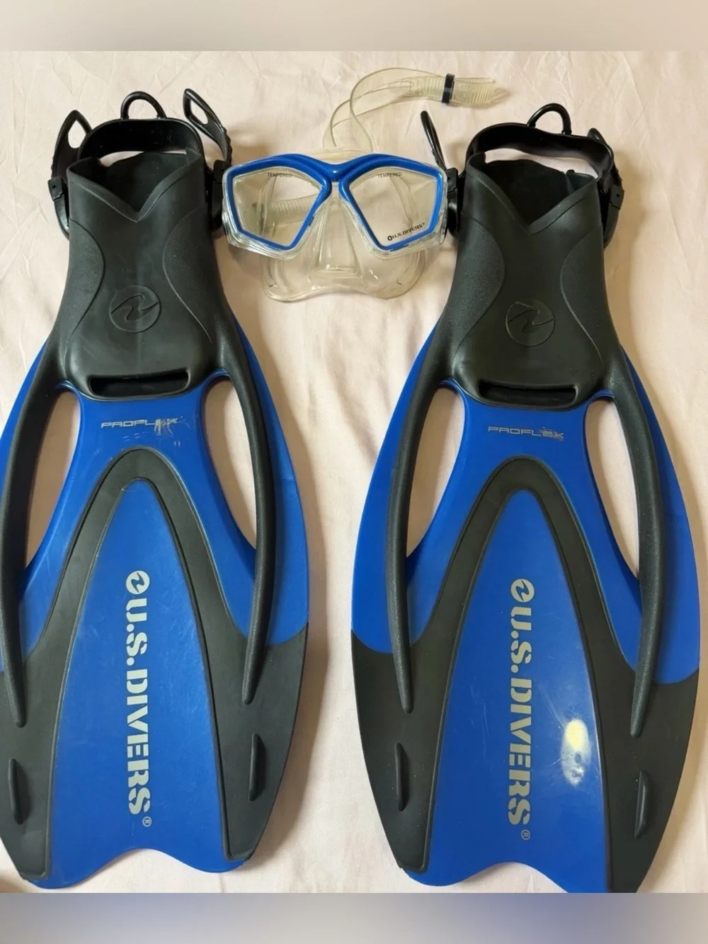 Set (2) U.S. Divers 256985 Cozumel Seabreeze Adult Snorkeling Combo Set - Blue